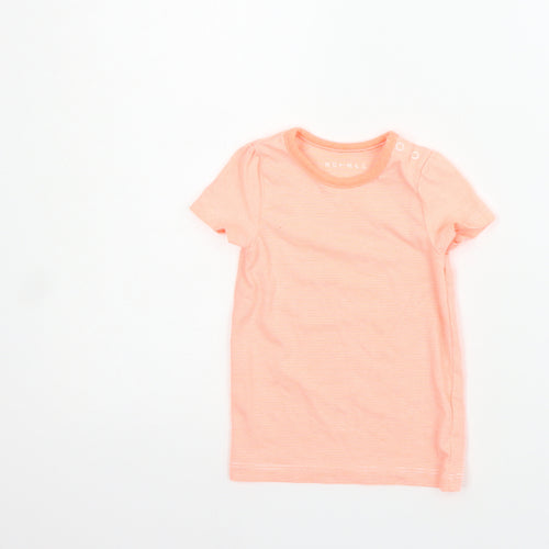 Nutmeg Boys Orange Striped  Basic T-Shirt Size 12-18 Months