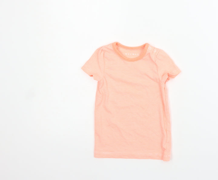 Nutmeg Boys Orange Striped Basic T-Shirt Size 12-18 Months