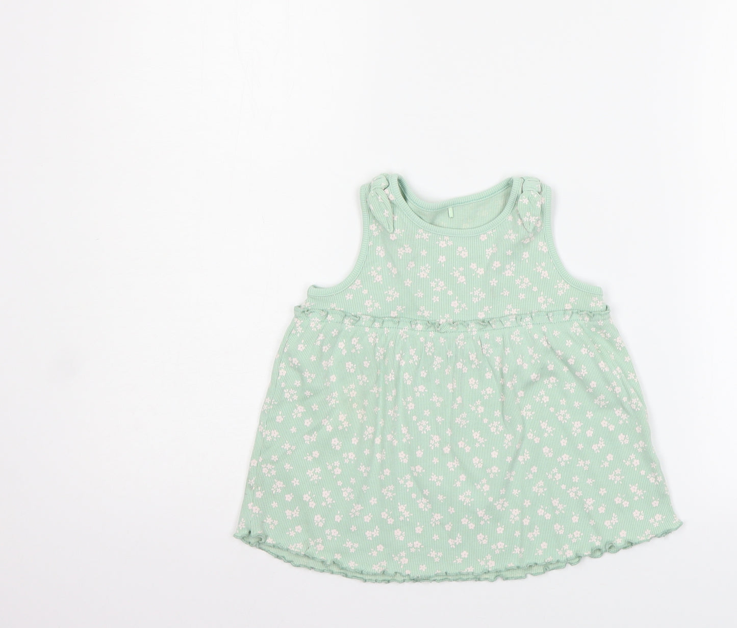 George Girls Green Floral  Basic Tank Size 2-3 Years