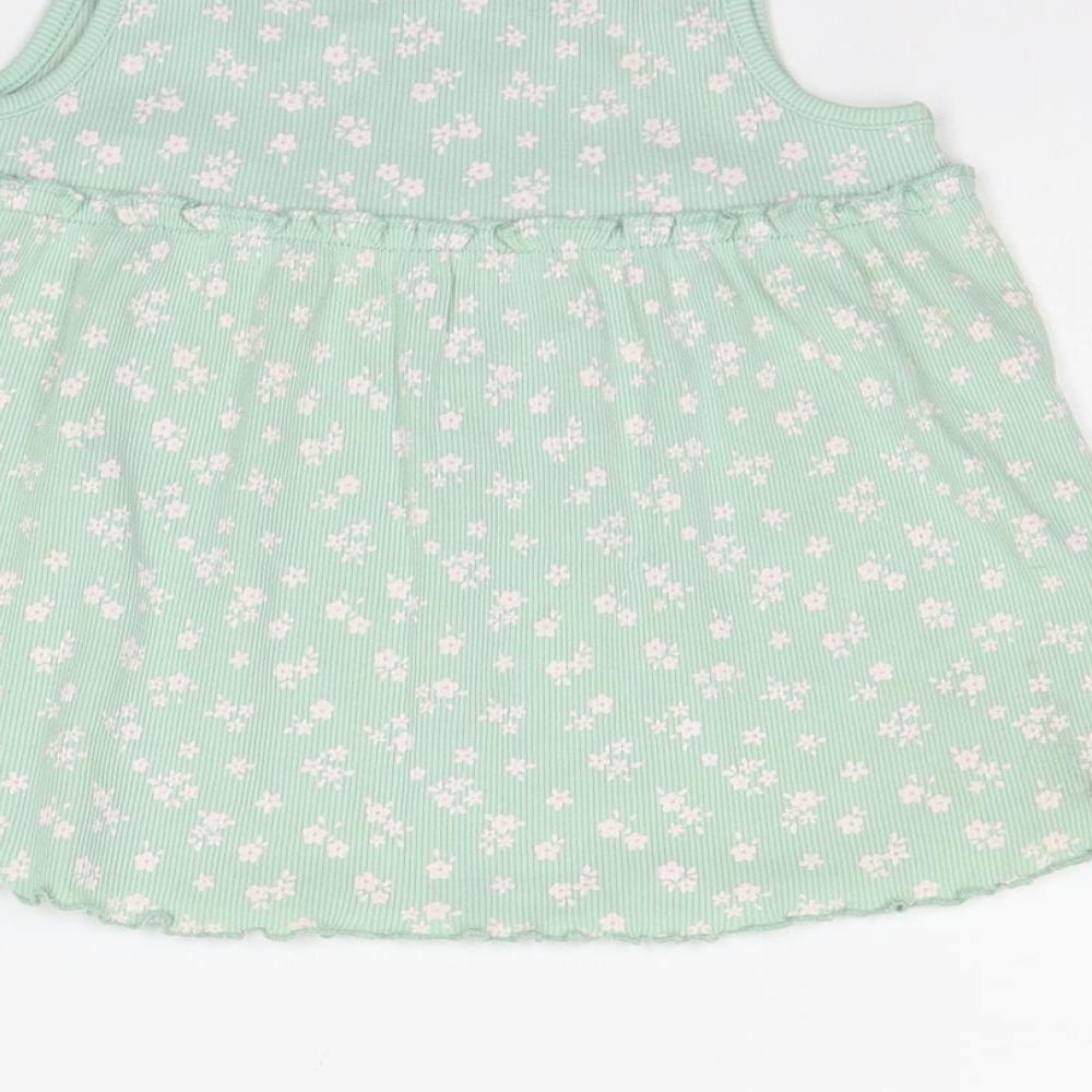 George Girls Green Floral  Basic Tank Size 2-3 Years