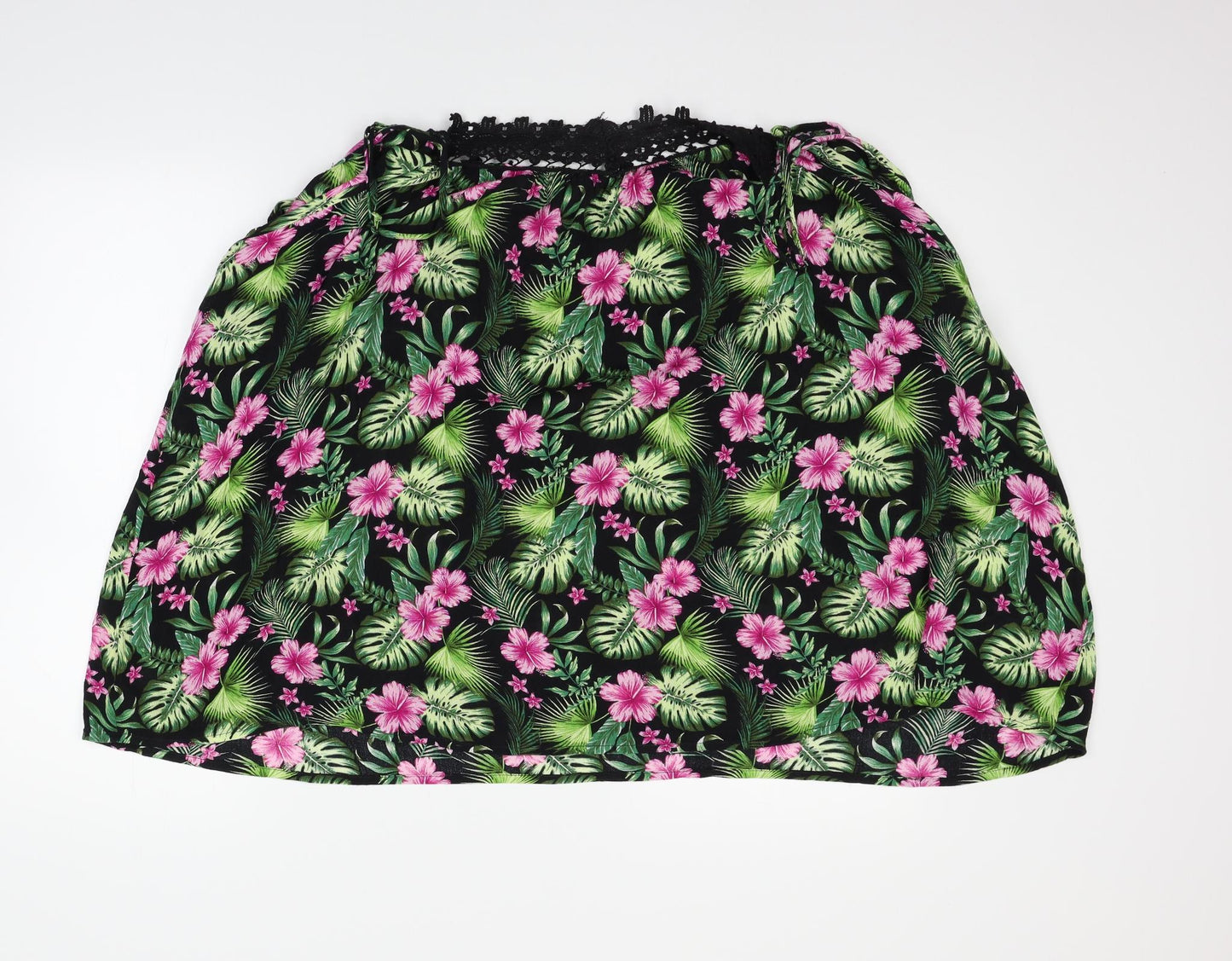 PEP&CO Womens Black Floral  Basic Tank Size 22