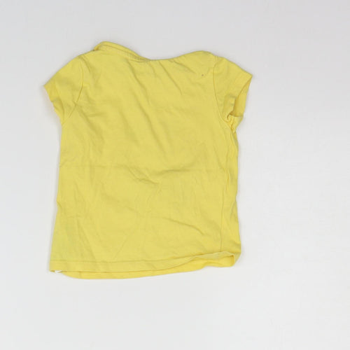 Mothercare Girls Yellow   Basic T-Shirt Size 12-18 Months