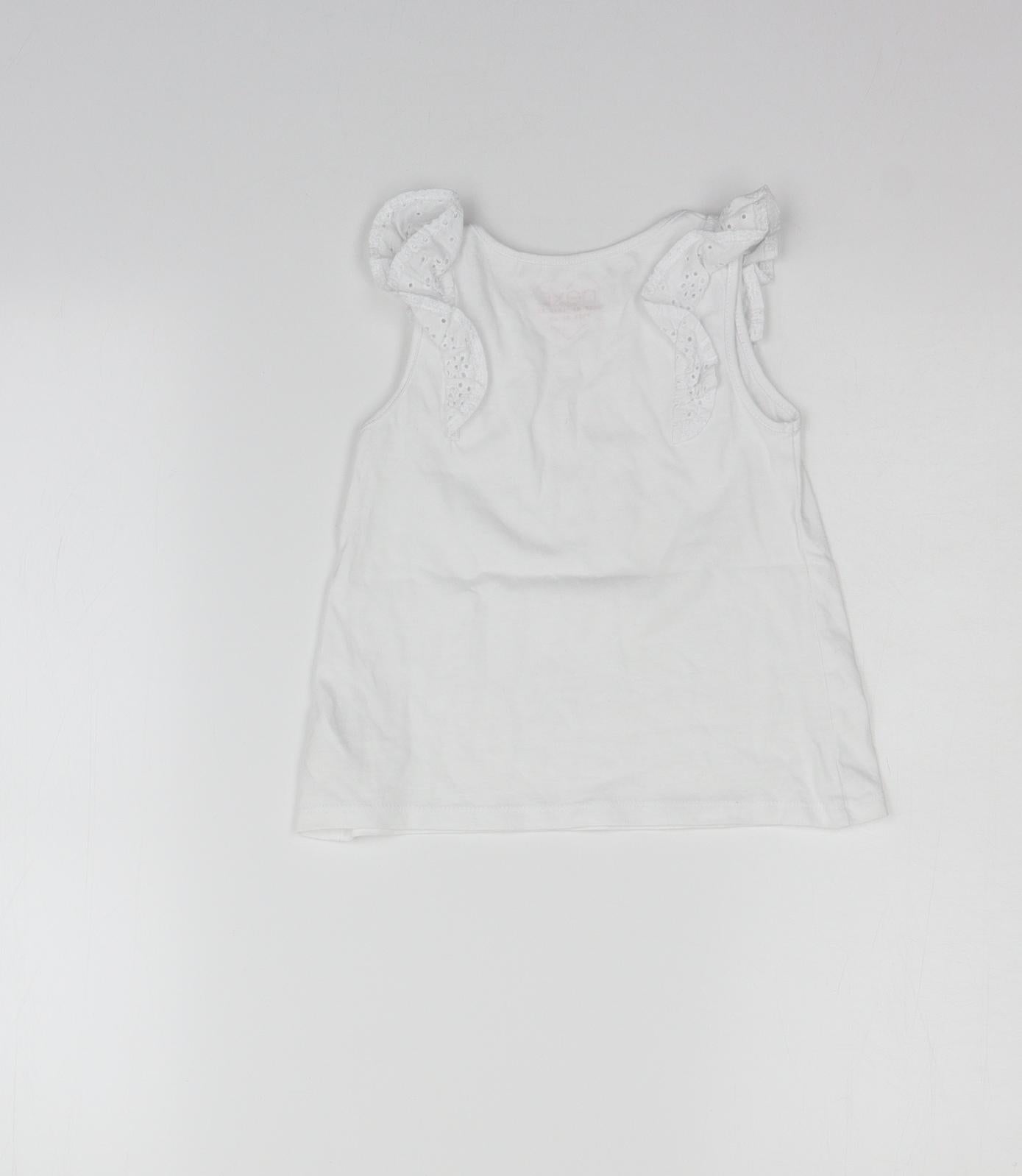 NEXT Girls White   Basic T-Shirt Size 3-4 Years