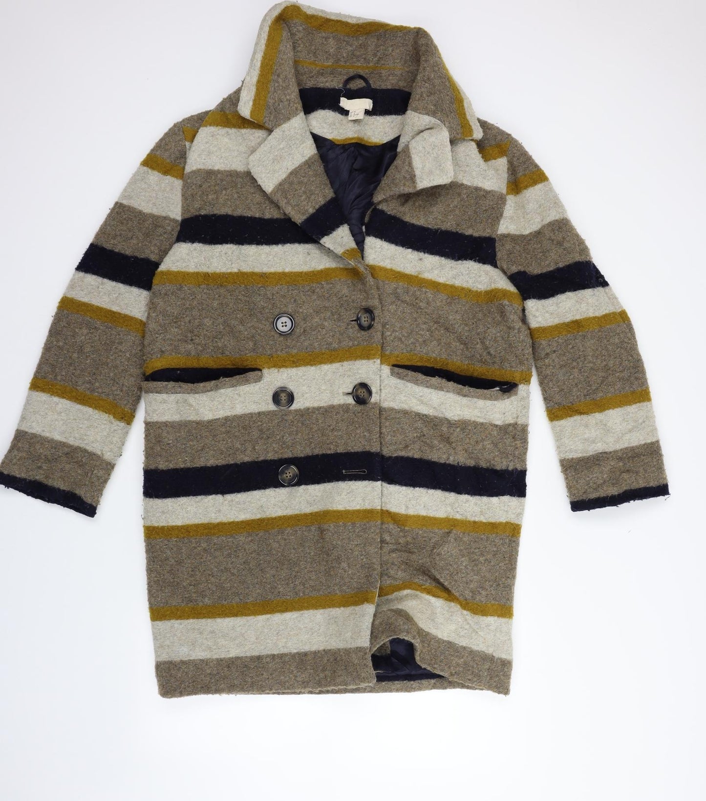 H&M Womens Beige Striped  Jacket  Size 12