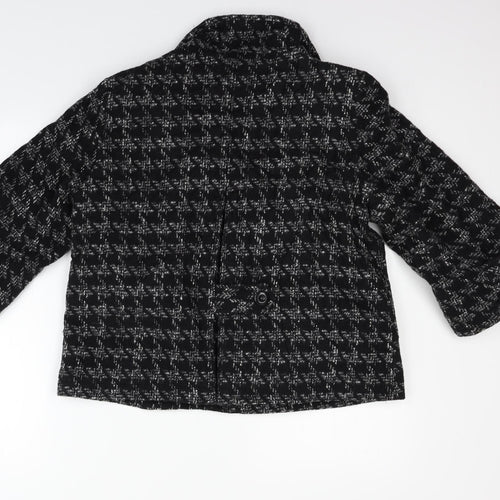 Preworn Womens Black Ikat  Jacket Blazer Size 14