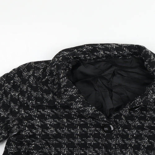 Preworn Womens Black Ikat  Jacket Blazer Size 14