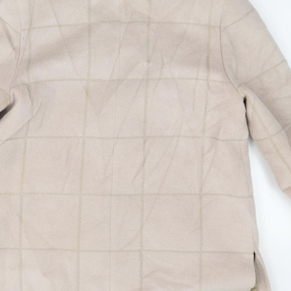 fashion  Womens Beige Check  Jacket Coat Size 14