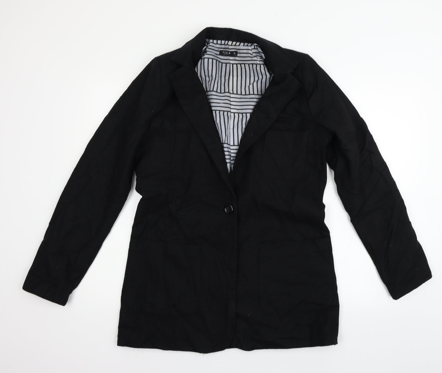 VILLA Womens Black   Jacket Coat Size L