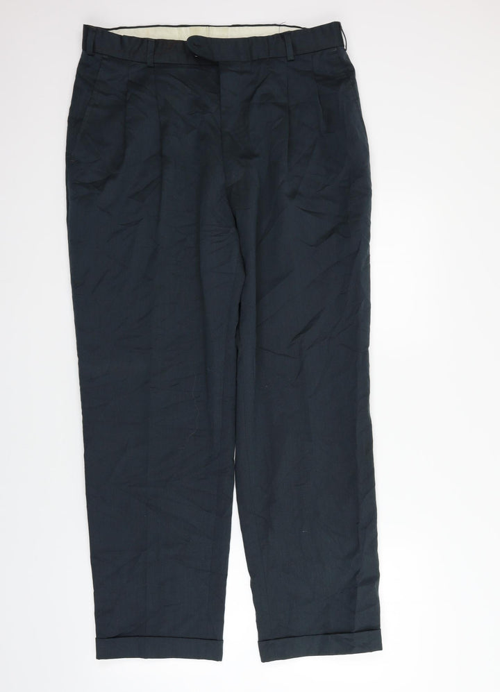 Burton Mens Black Trousers Size 36 in L27 in