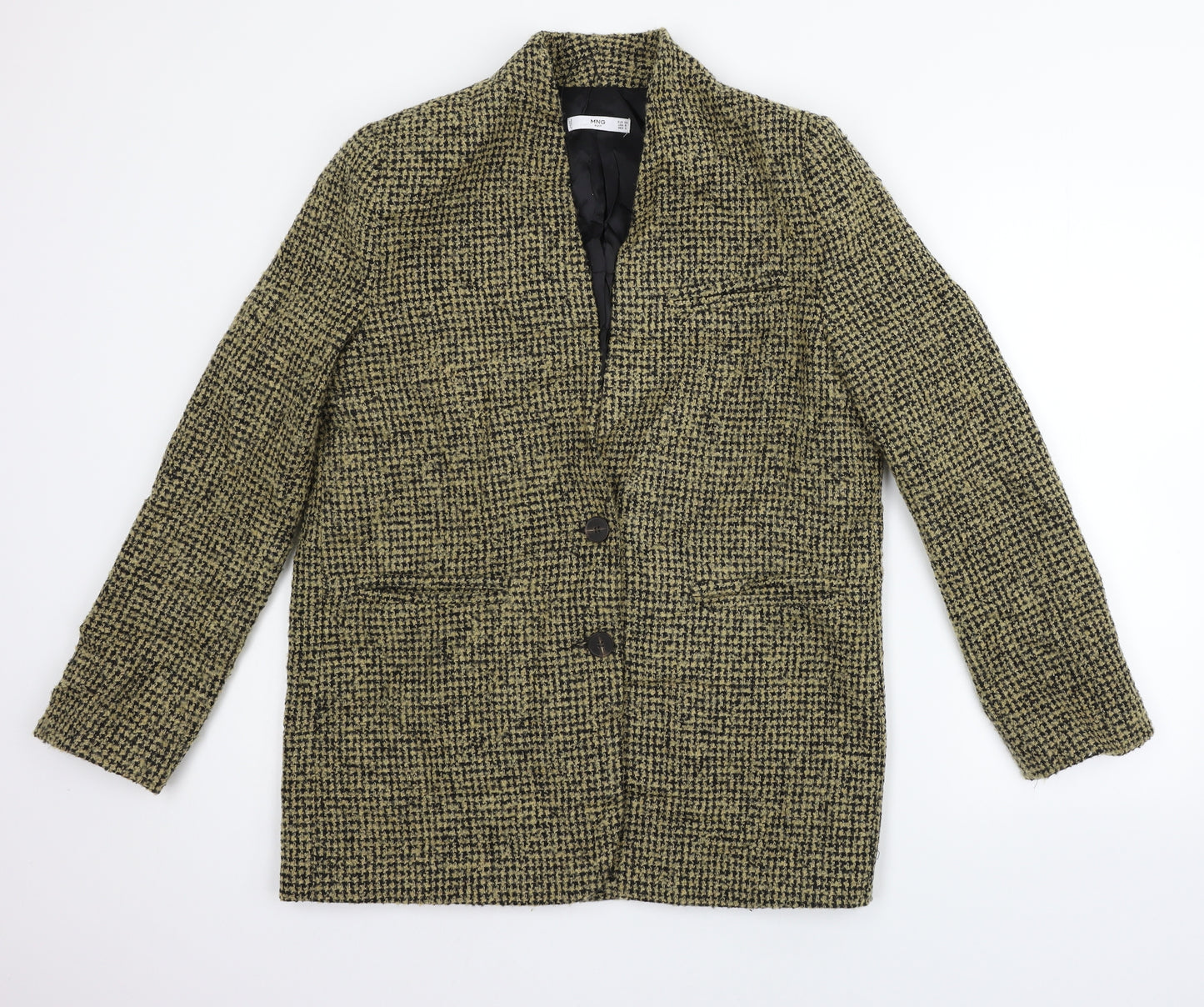 MNG Womens Beige Check  Jacket Coat Size 8