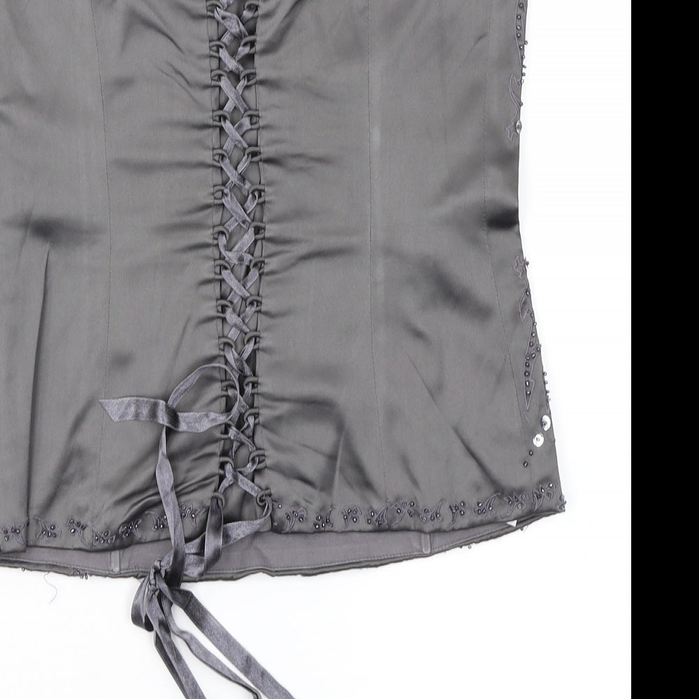 New Look Womens Grey   Basic Blouse Size 10