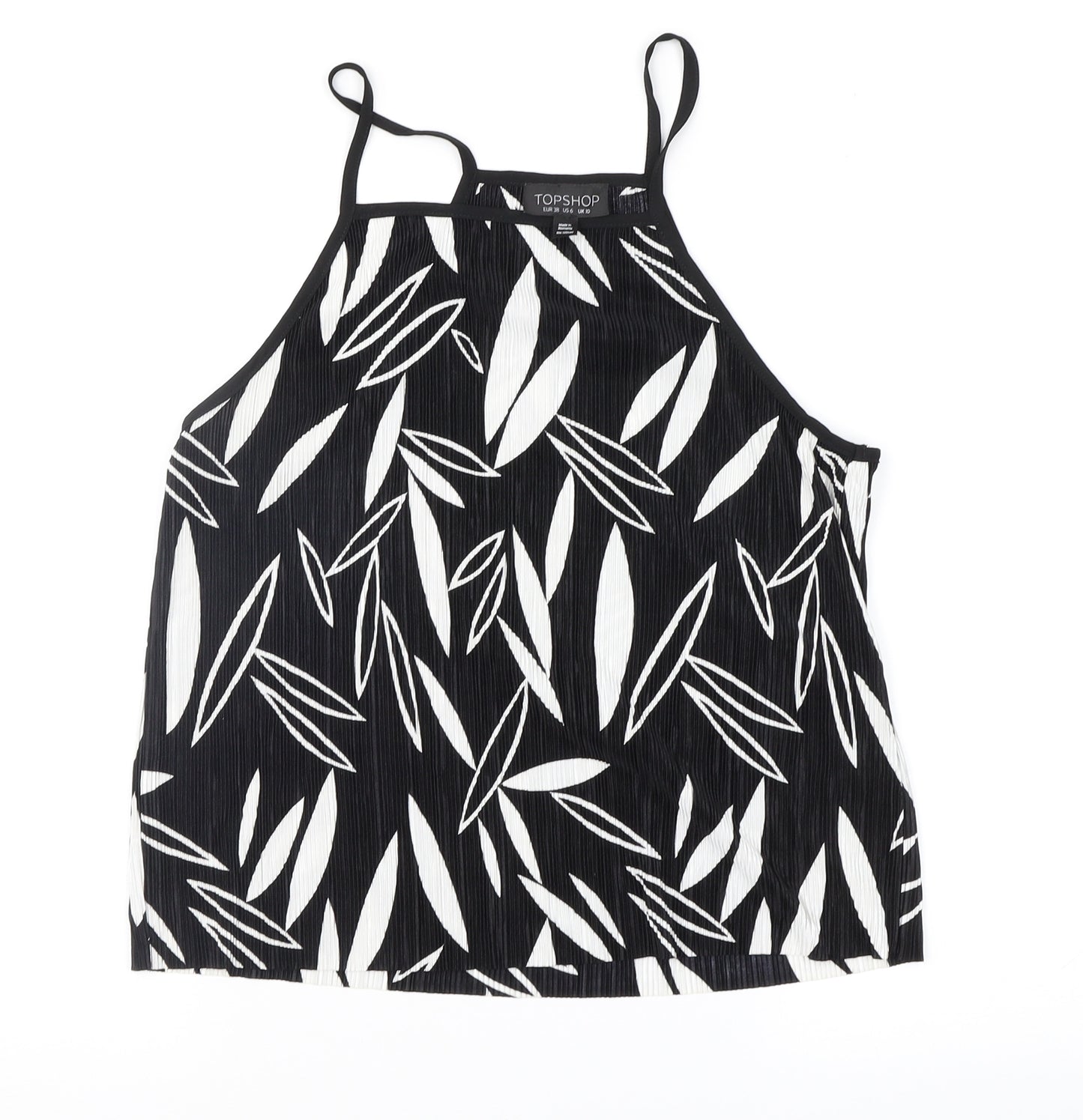 Topshop Womens Black Floral  Camisole Blouse Size 10