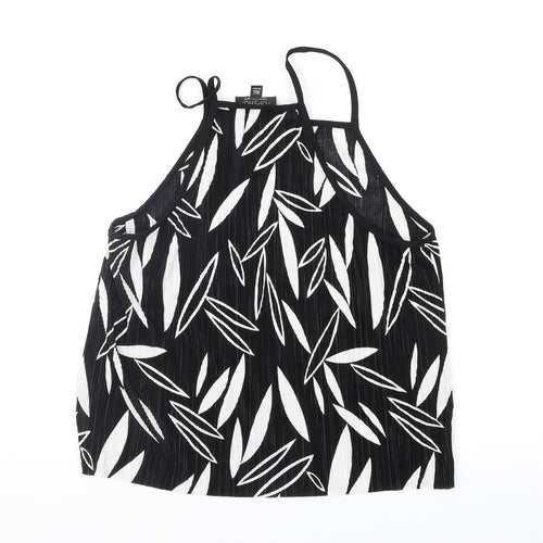 Topshop Womens Black Floral  Camisole Blouse Size 10
