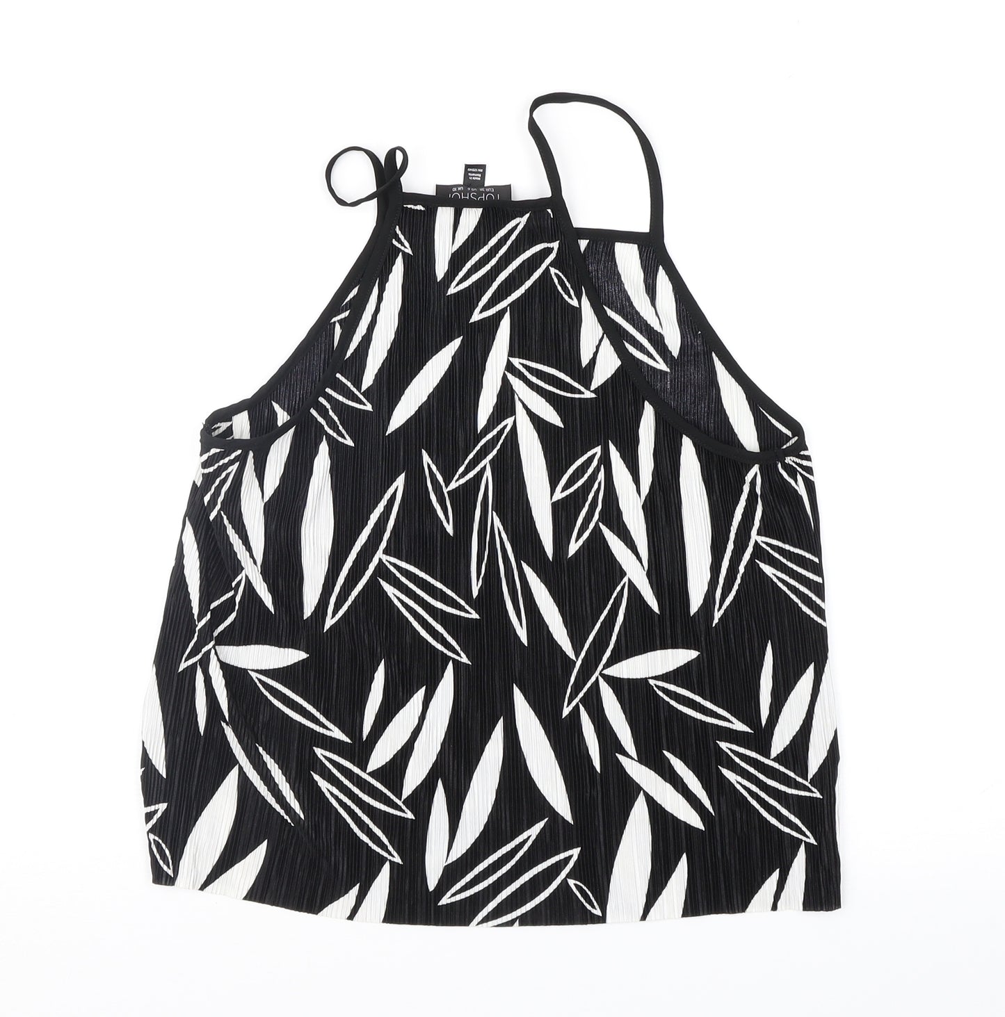 Topshop Womens Black Floral  Camisole Blouse Size 10