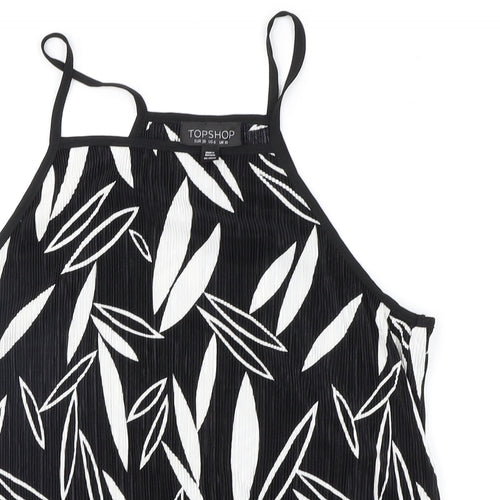 Topshop Womens Black Floral  Camisole Blouse Size 10
