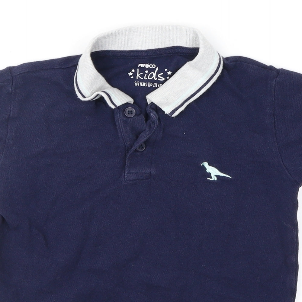 Pep&Co Boys Blue   Basic Polo Size 5-6 Years