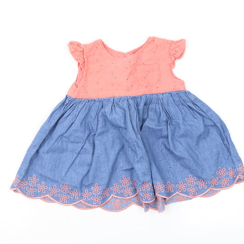 Ladybird Girls Blue Colourblock  Fit & Flare  Size 6-9 Months
