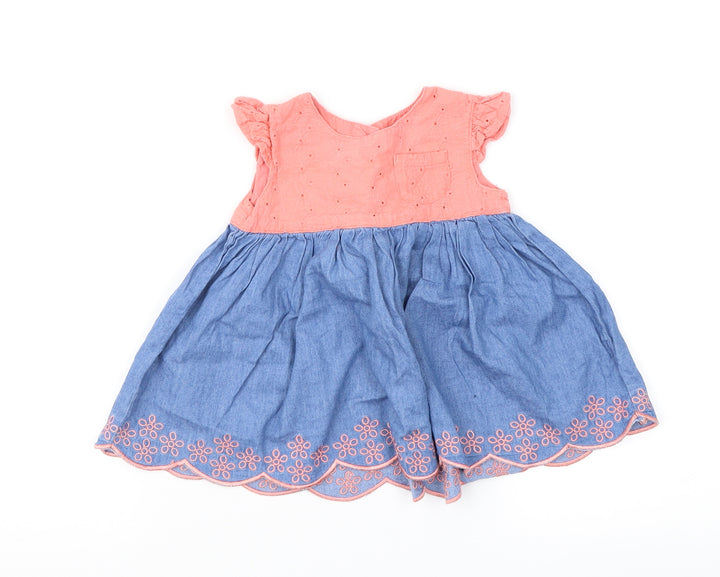 Ladybird Girls Blue Colourblock  Fit & Flare  Size 6-9 Months
