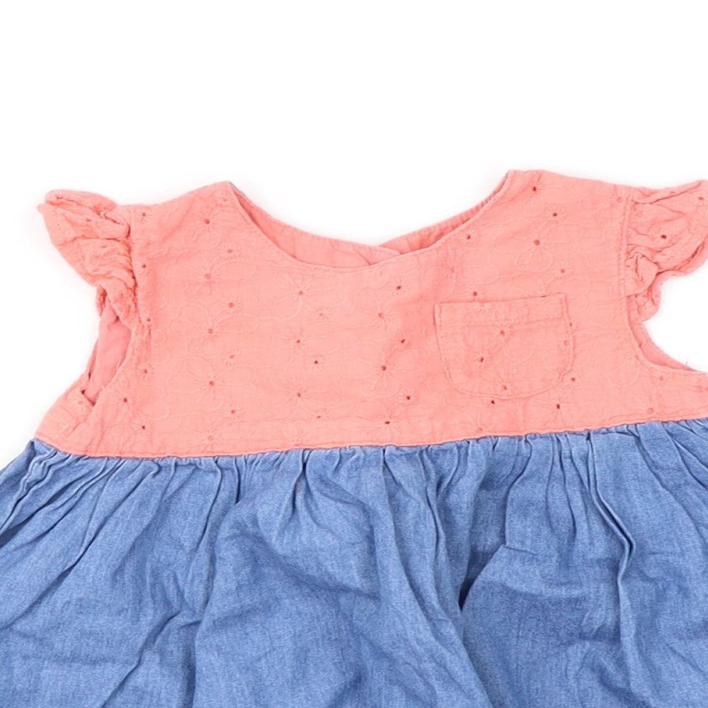 Ladybird Girls Blue Colourblock  Fit & Flare  Size 6-9 Months