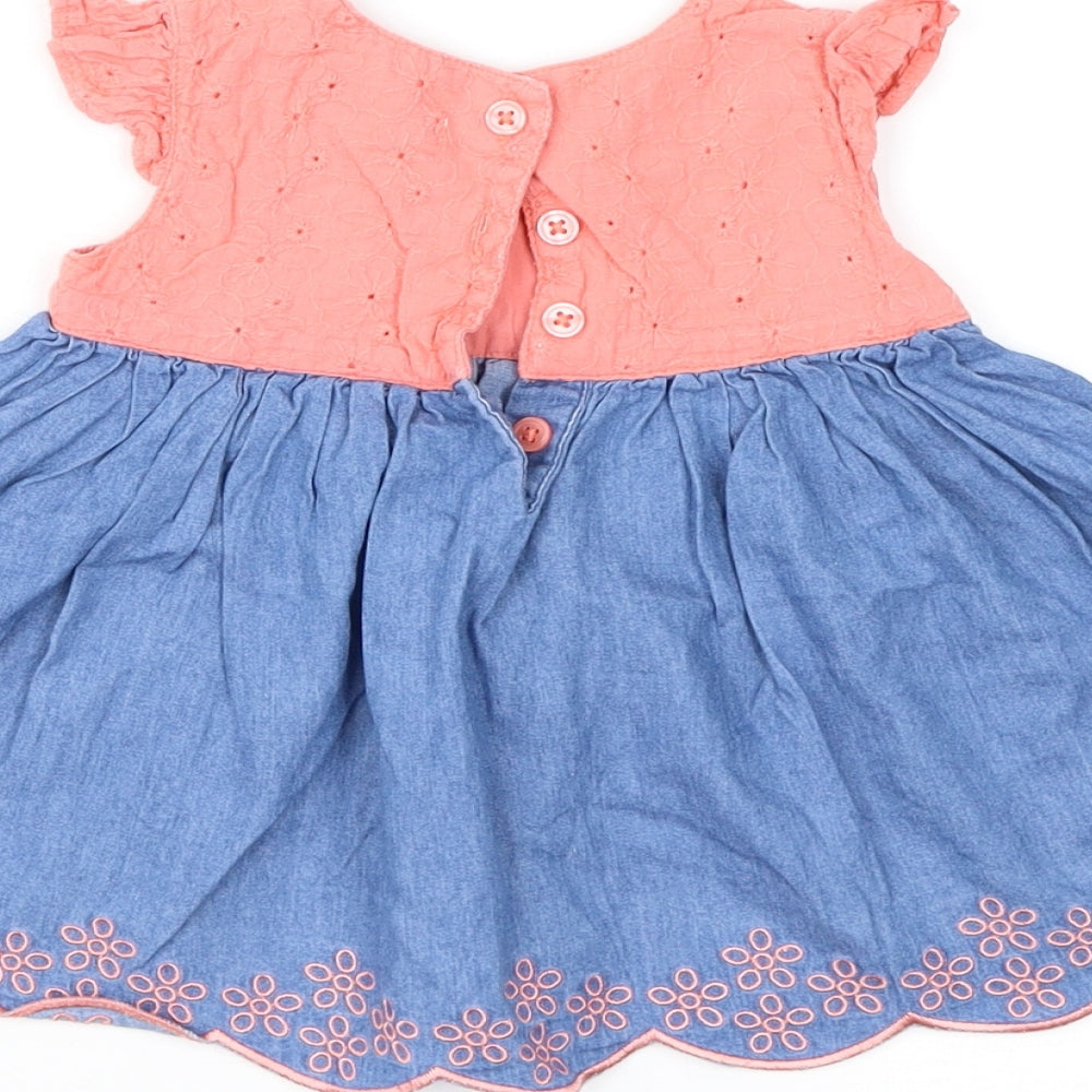 Ladybird Girls Blue Colourblock  Fit & Flare  Size 6-9 Months