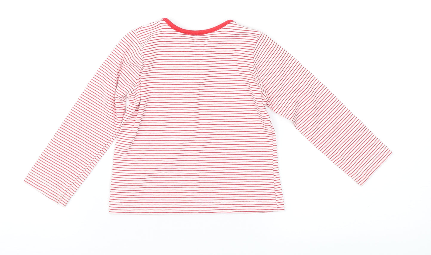 Mini Club Girls Red Striped  Basic T-Shirt Size 18-24 Months