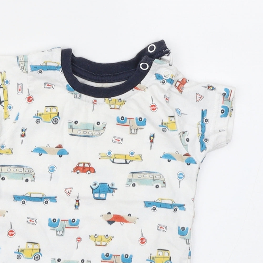 Nutmeg Boys White Geometric  Basic T-Shirt Size 0-3 Months