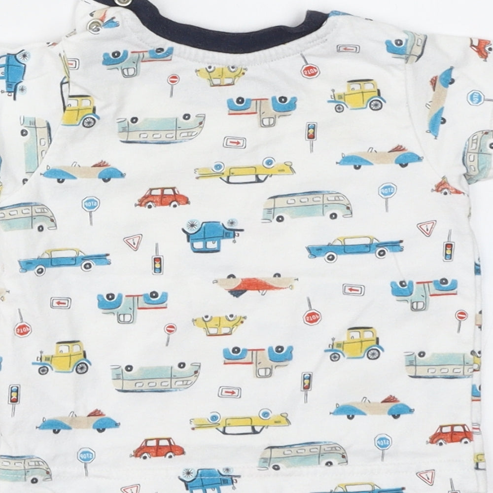 Nutmeg Boys White Geometric  Basic T-Shirt Size 0-3 Months