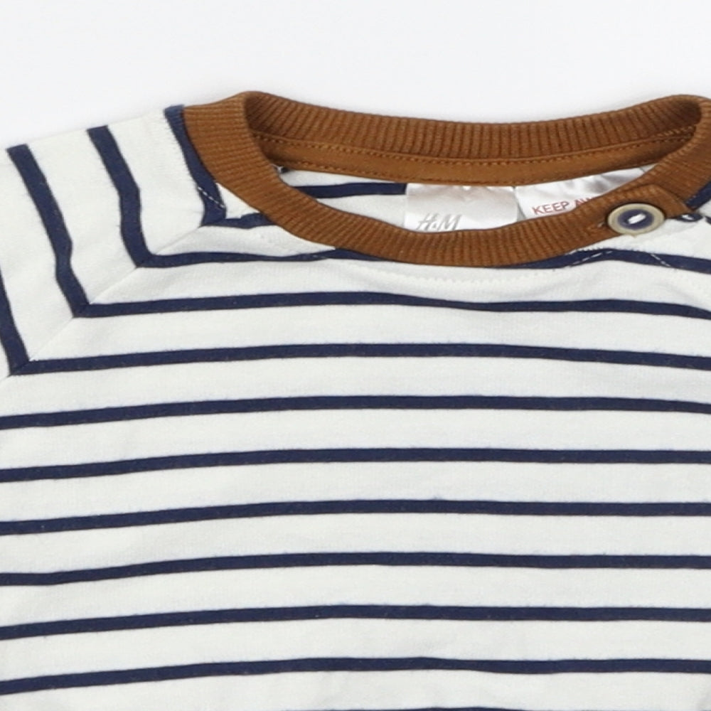 H&M Baby White Striped  Pullover Casual Size Newborn