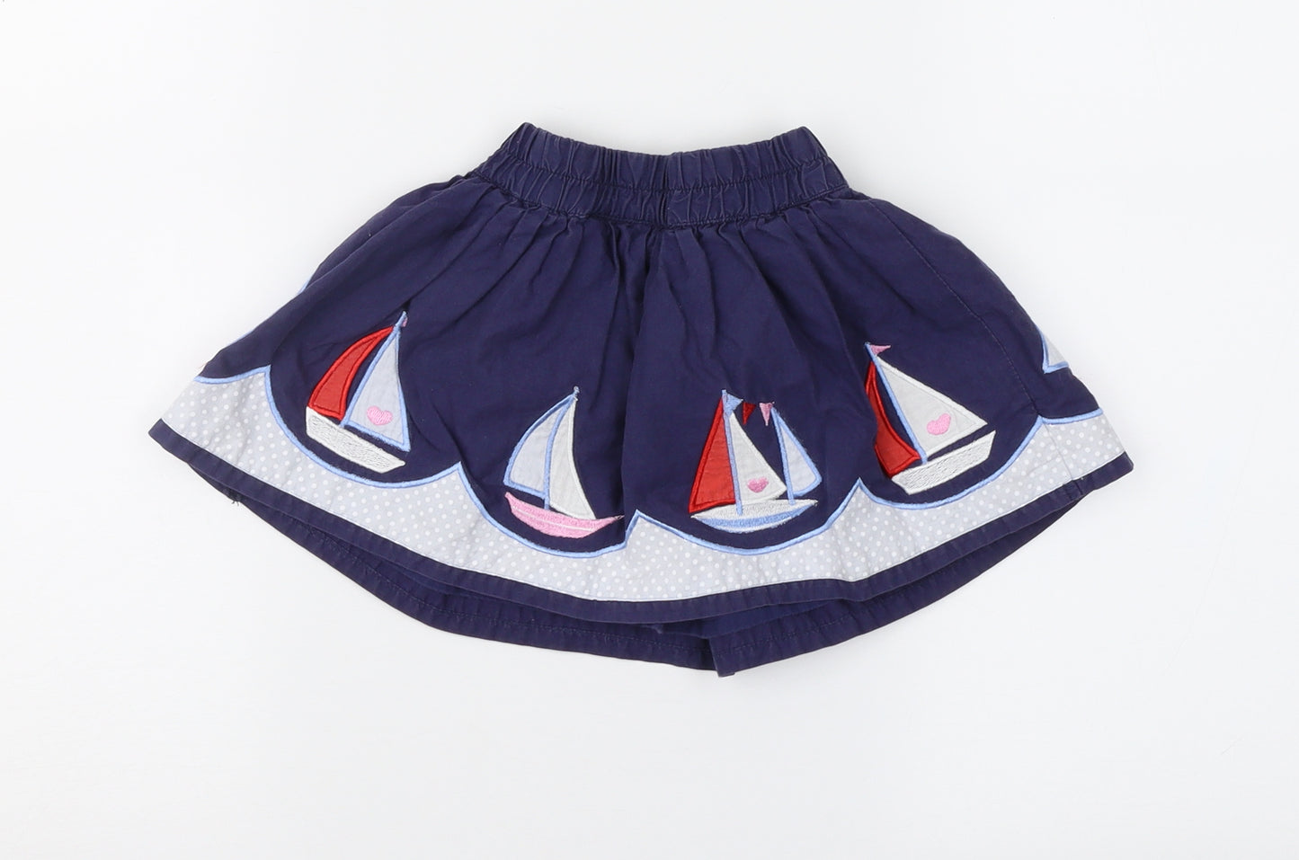 JoJo Maman Bébé Girls Black Geometric  Flare Skirt Size 12-18 Months  - yachting