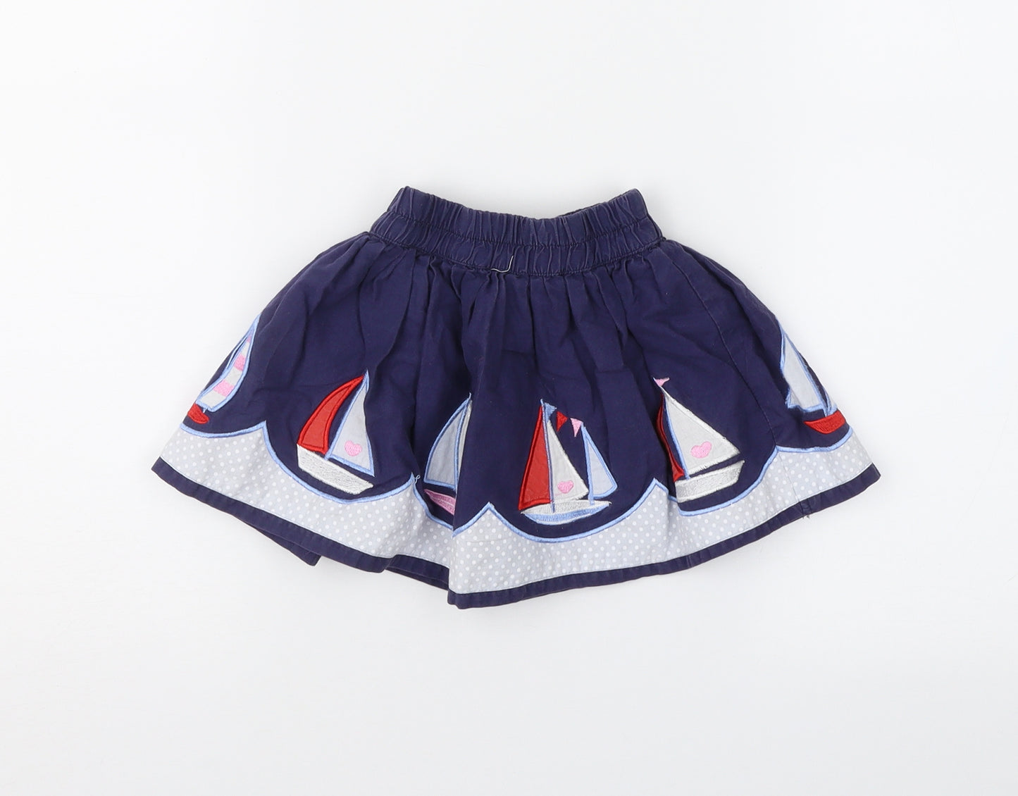 JoJo Maman Bébé Girls Black Geometric  Flare Skirt Size 12-18 Months  - yachting