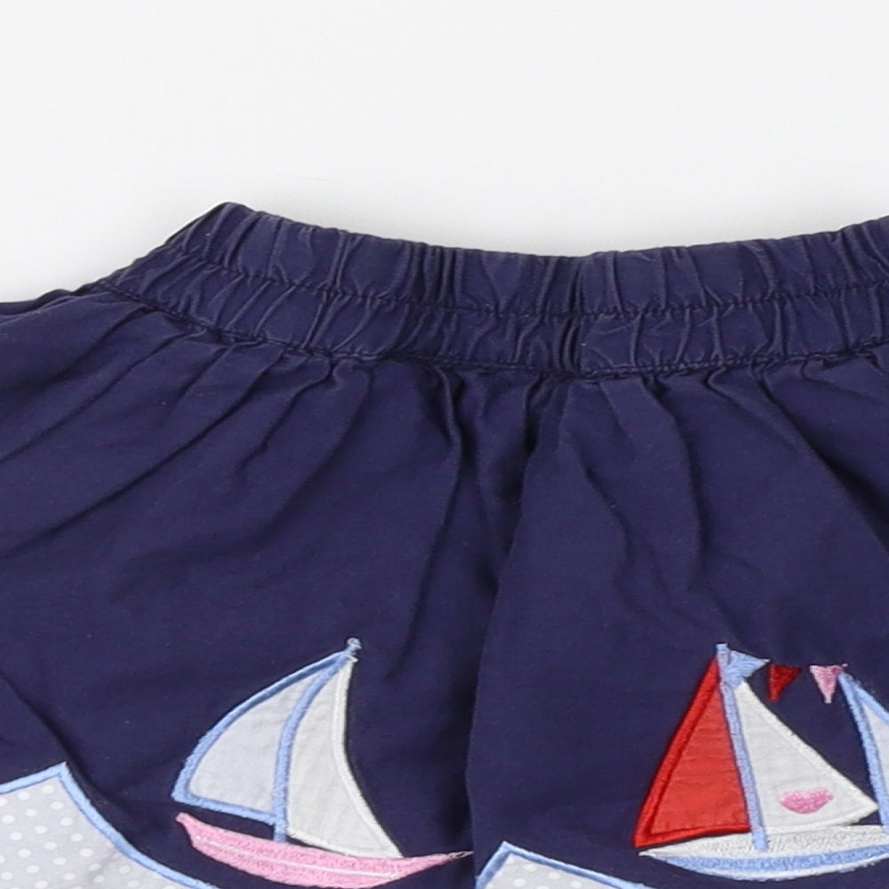 JoJo Maman Bébé Girls Black Geometric  Flare Skirt Size 12-18 Months  - yachting