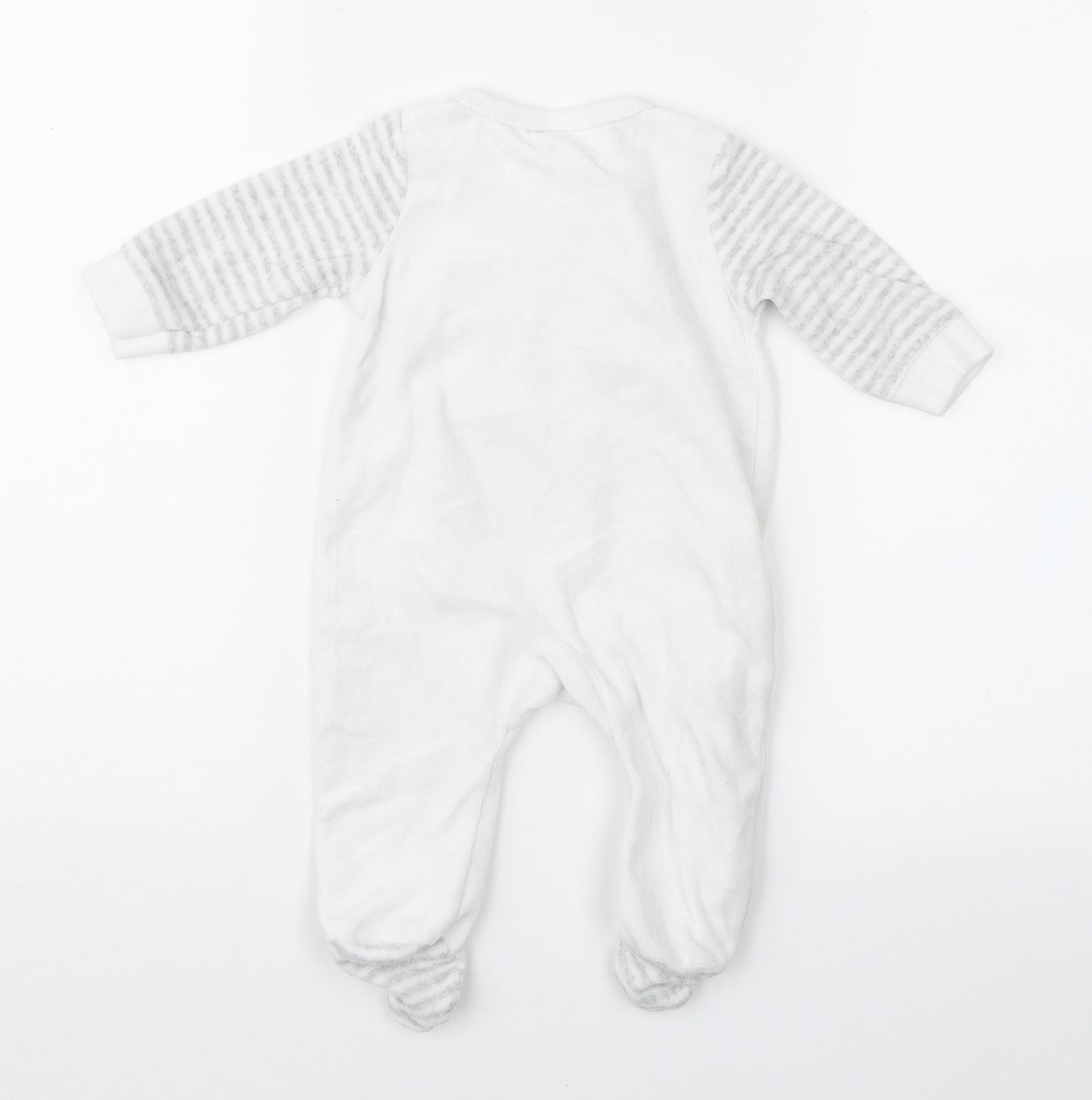 Boo Bear Baby Grey Striped  Babygrow One-Piece Size 3-6 Months