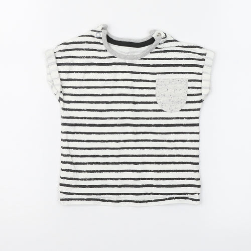 George Baby White Striped  Basic T-Shirt Size 6-9 Months