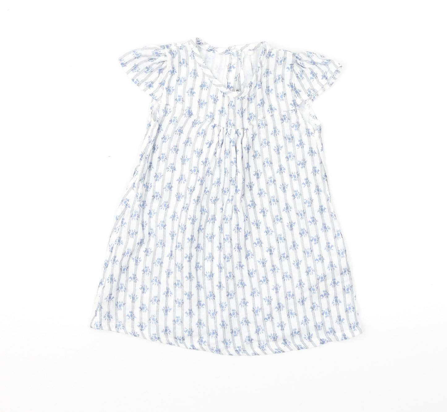 NEXT Girls Blue Floral  Fit & Flare  Size 3-6 Months