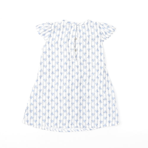NEXT Girls Blue Floral  Fit & Flare  Size 3-6 Months
