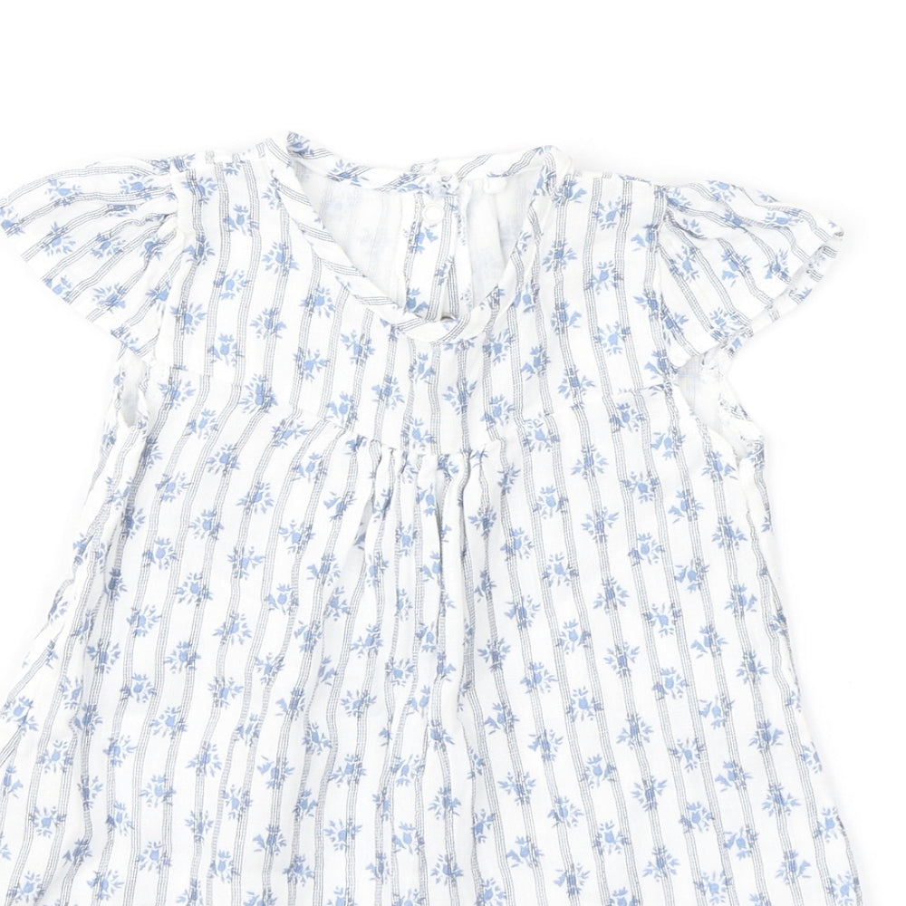 NEXT Girls Blue Floral  Fit & Flare  Size 3-6 Months