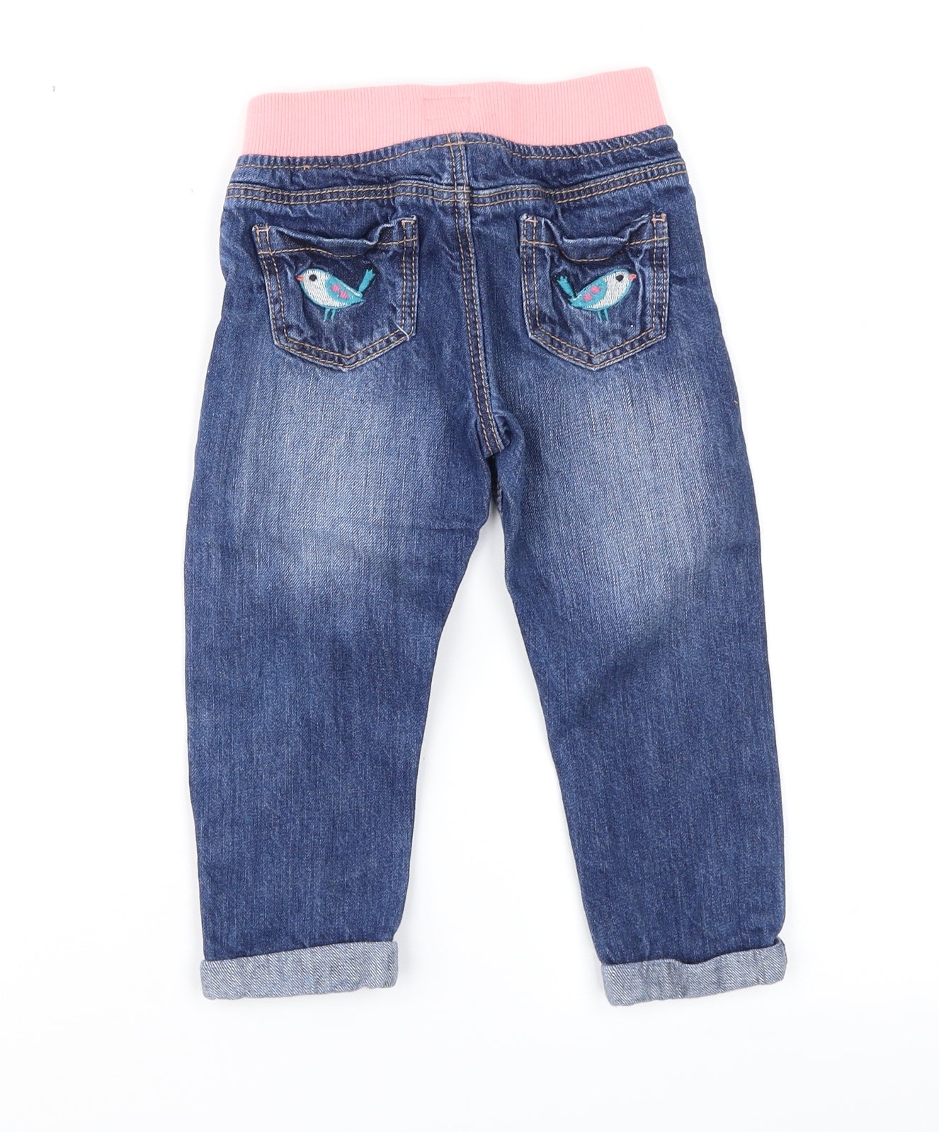 F&F Girls Blue  Denim Jogger Jeans Size 18-24 Months