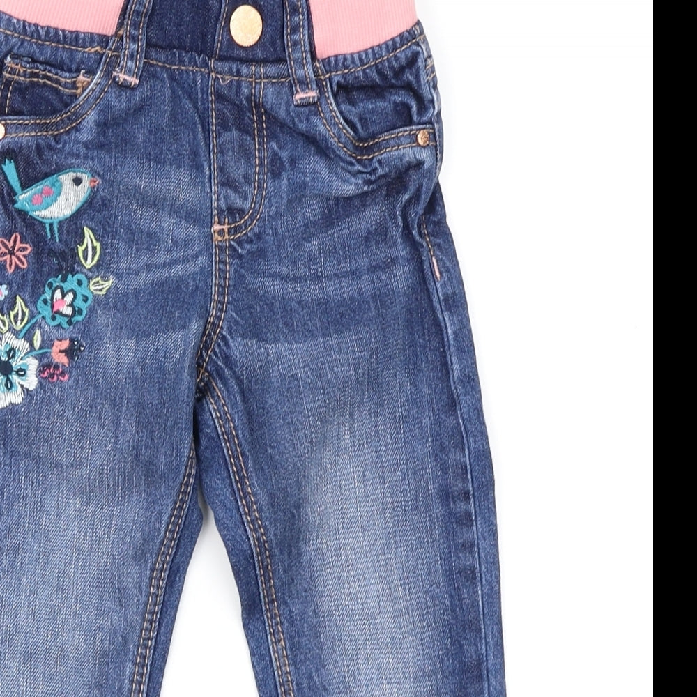 F&F Girls Blue  Denim Jogger Jeans Size 18-24 Months