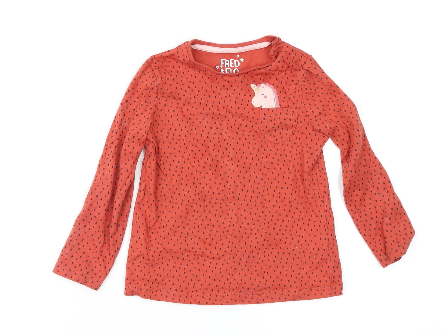 F&F Girls Brown Spotted  Basic T-Shirt Size 18-24 Months