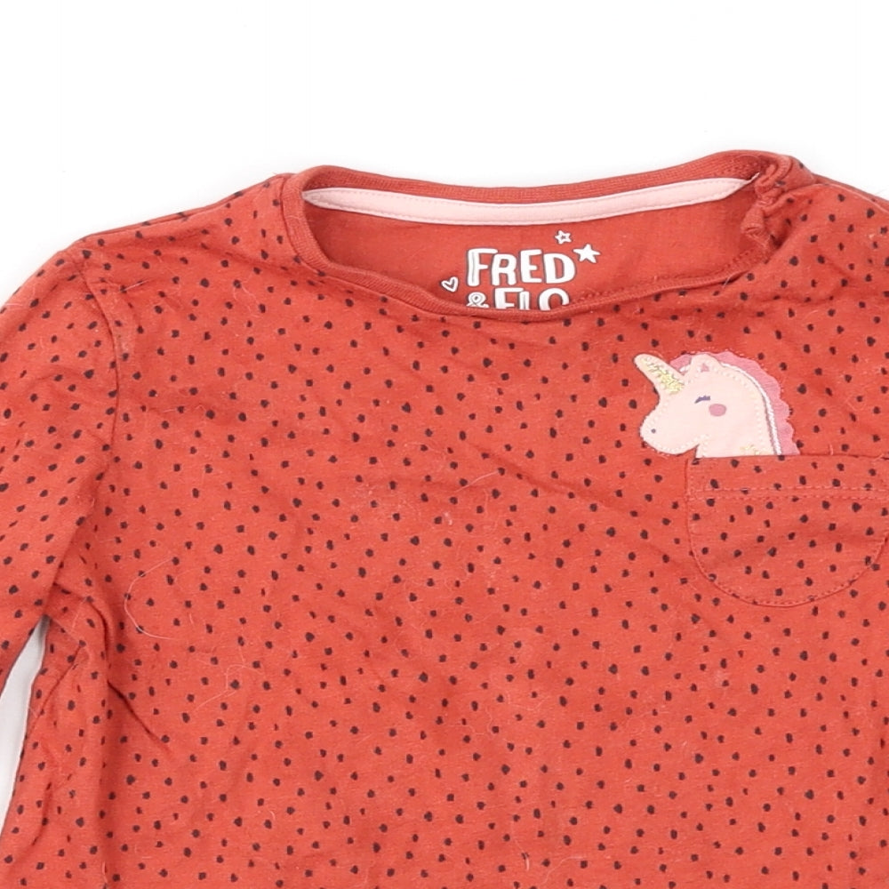 F&F Girls Brown Spotted  Basic T-Shirt Size 18-24 Months