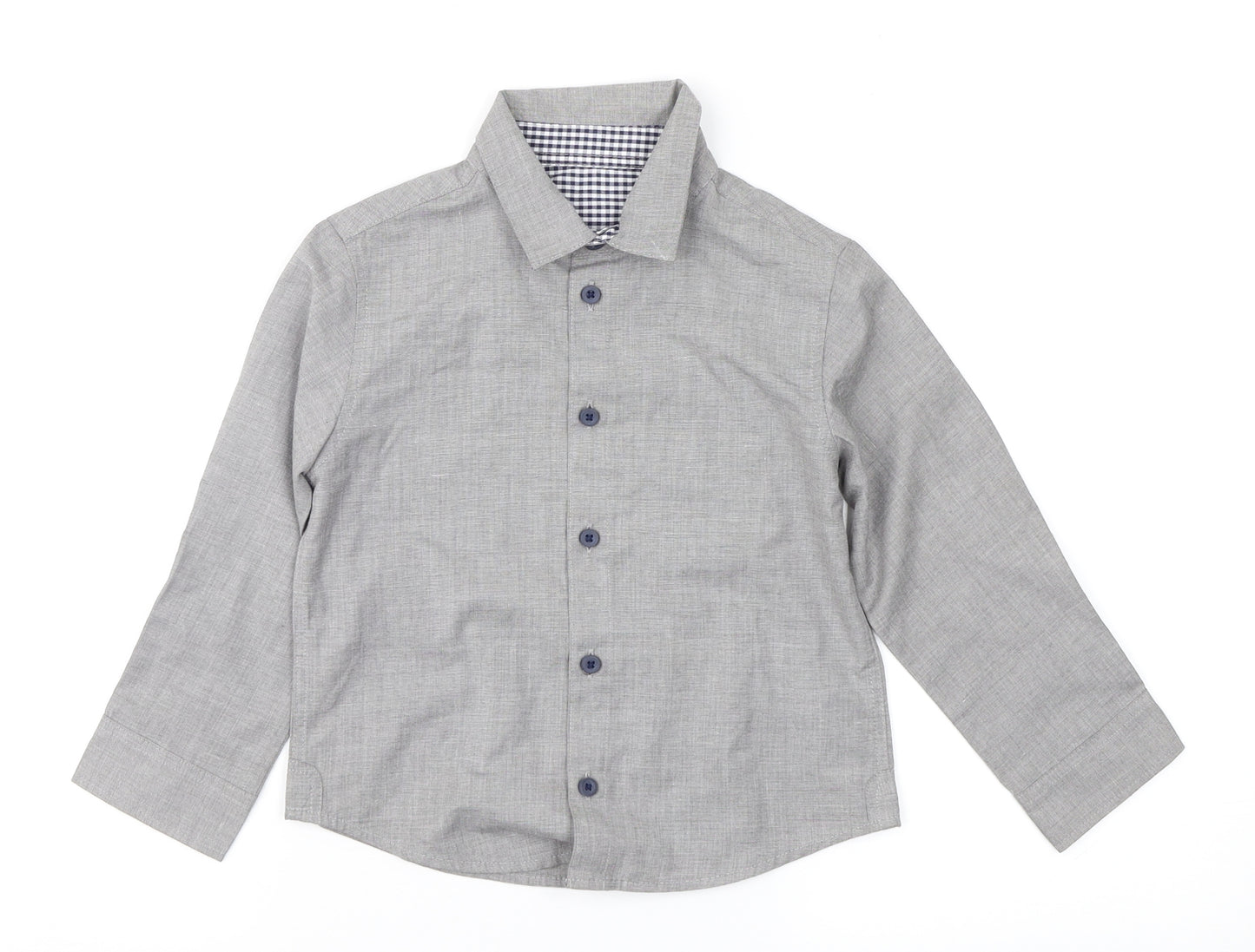 Matalan Boys Grey   Basic Button-Up Size 3-4 Years