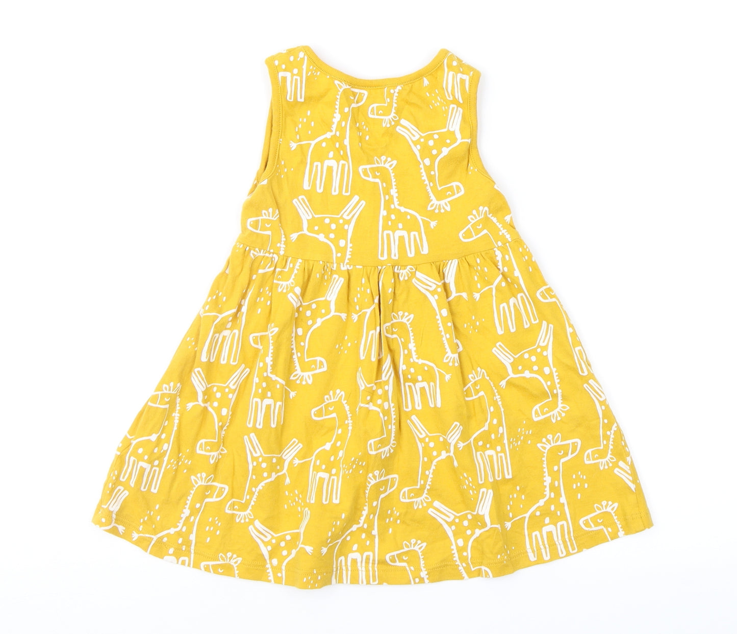 F&F Girls Yellow Geometric  Fit & Flare  Size 18-24 Months