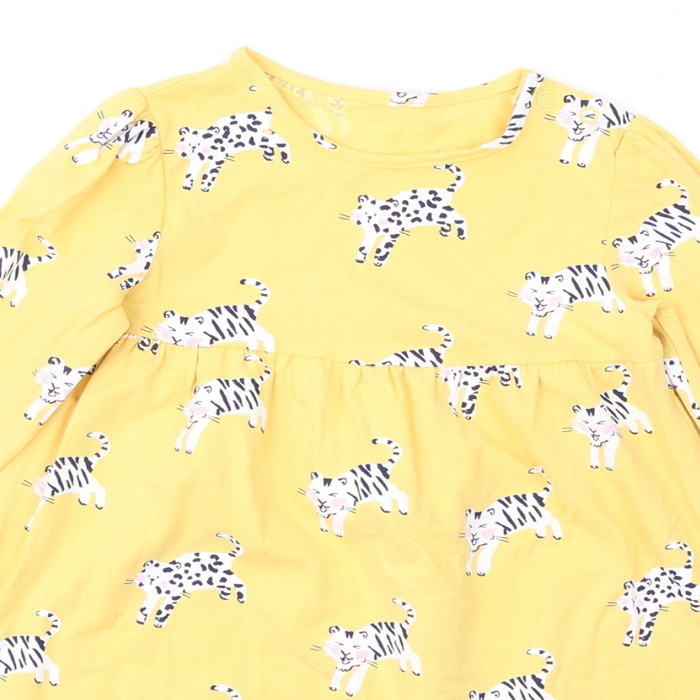 Marks and Spencer Girls Yellow Geometric  Fit & Flare  Size 18-24 Months