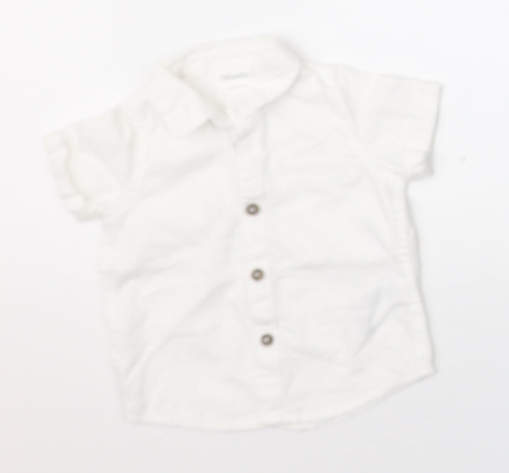 F&F Boys White   Basic Button-Up Size 0-3 Months