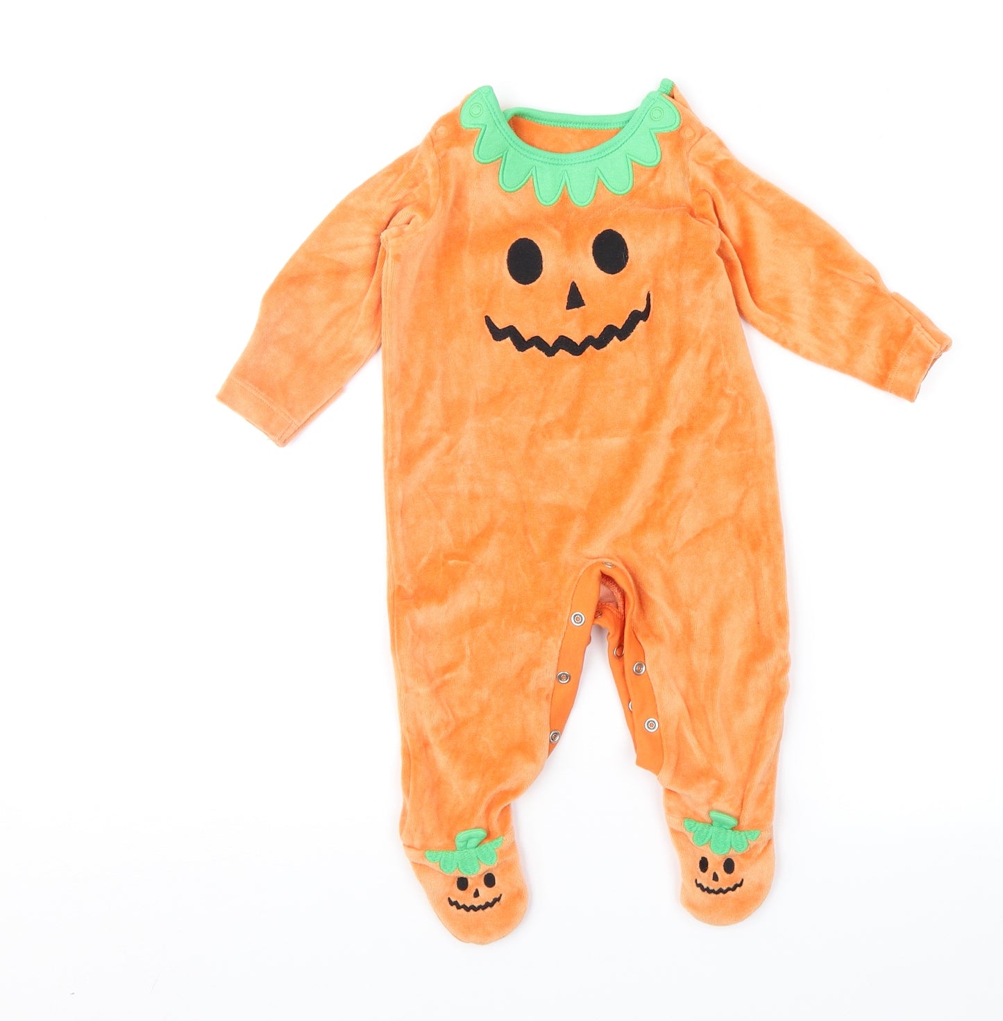 Nutmeg Baby Orange Geometric  Babygrow One-Piece Size 3-6 Months  - Pumpkin