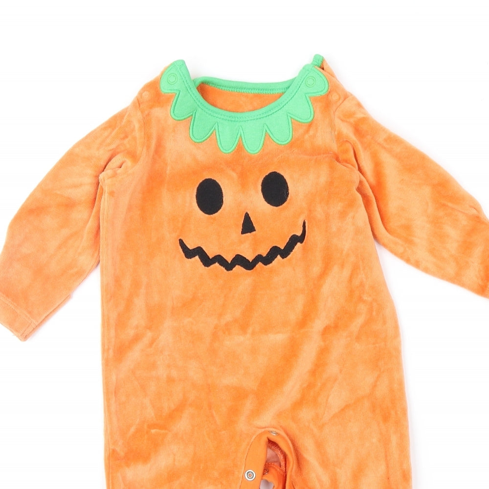 Nutmeg Baby Orange Geometric  Babygrow One-Piece Size 3-6 Months  - Pumpkin
