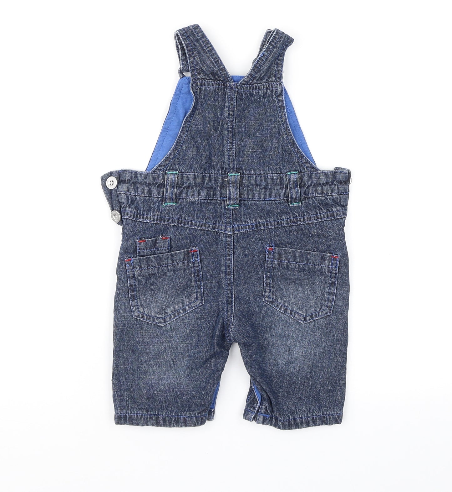 TU Boys Blue  Denim Dungaree One-Piece Size 0-3 Months