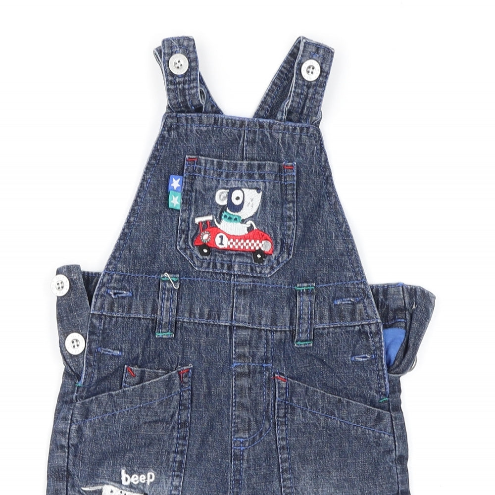 TU Boys Blue  Denim Dungaree One-Piece Size 0-3 Months