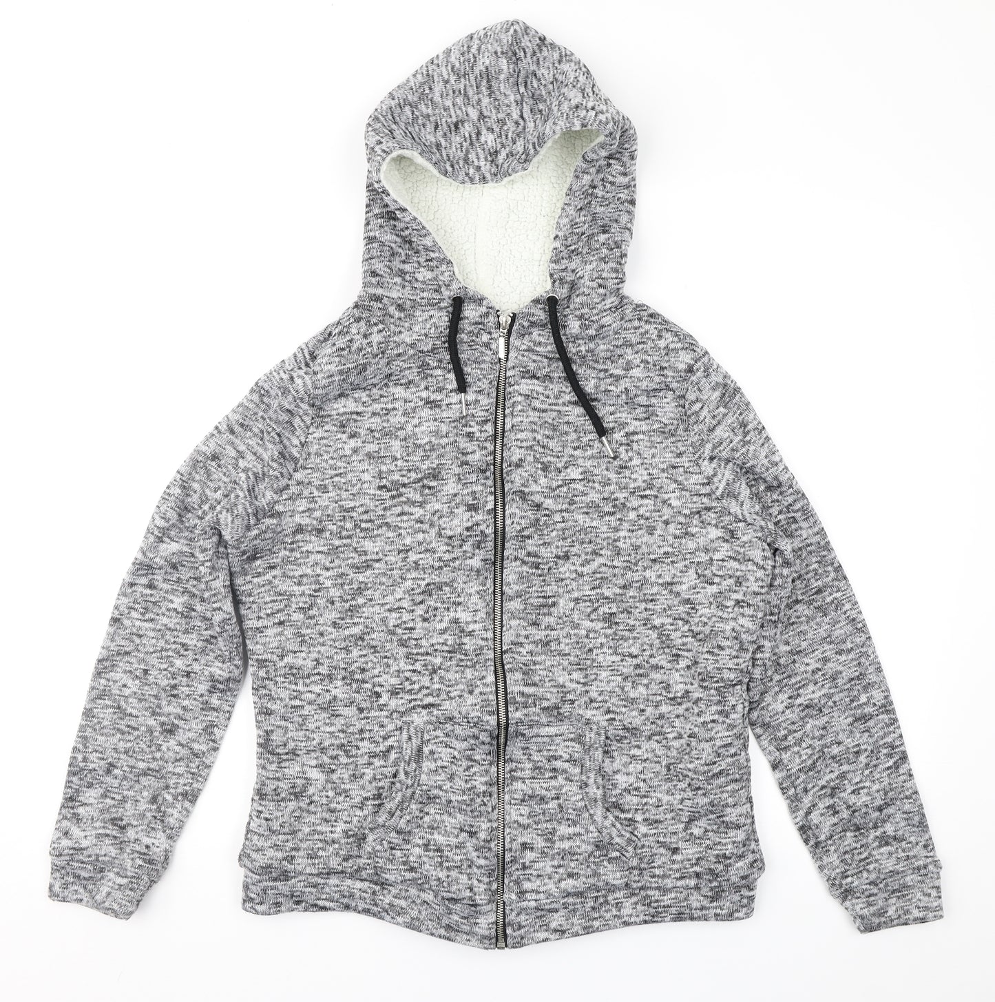 Primark Womens Grey  Knit Full Zip Hoodie Size M