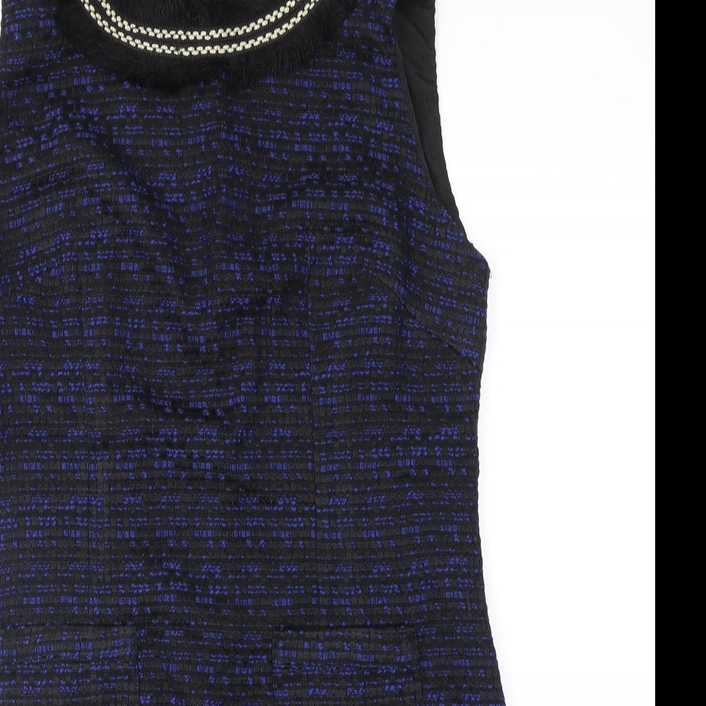 Lovie & co Womens Blue Geometric  Shift  Size 14